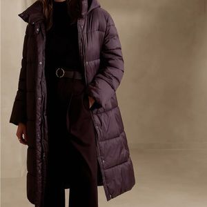 Banana Republic womens down parka puffer size L. NWT